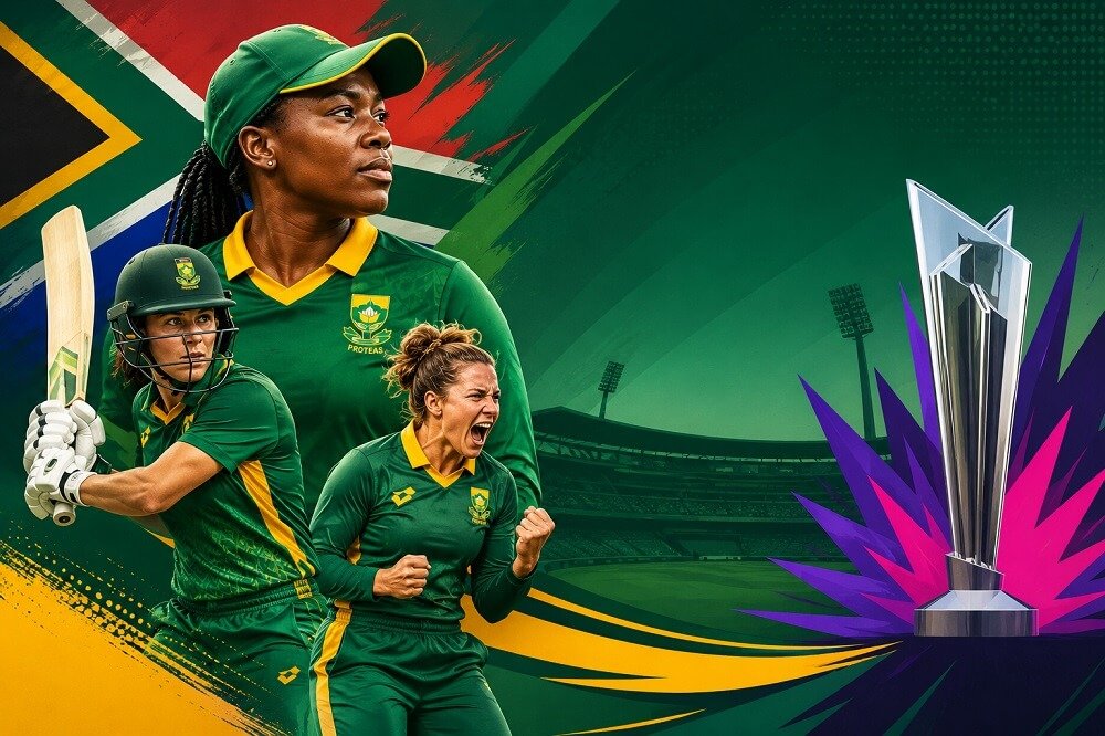 South Africa Women cricket team preparing for the ICC Women's T20 World Cup 2026 tournament.