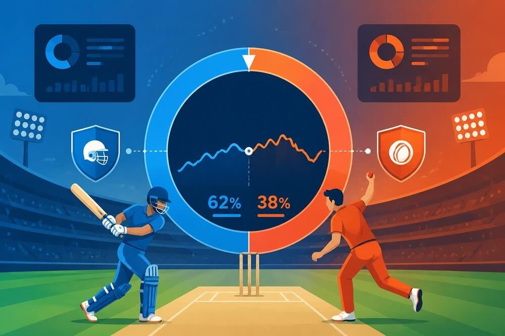 Cricket win probability and live match prediction analysis